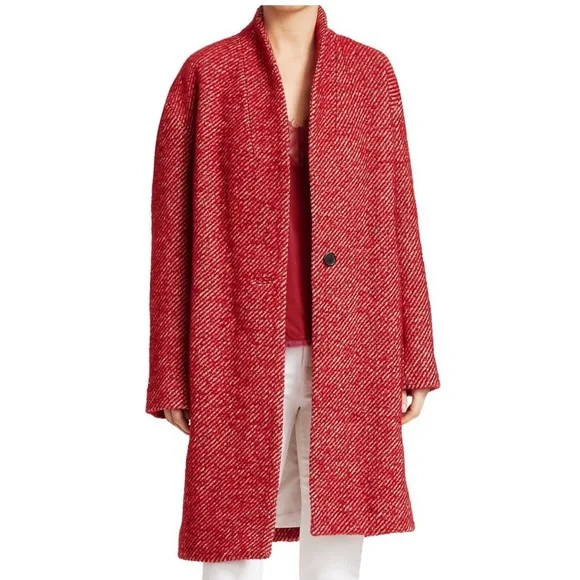 IRO Irinia Wool Blend Oversized Long One Button Coat - Picture 12 of 13